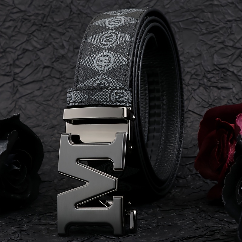 Minimalist Retro Men's Belt Alloy Buckle Printed Waistband